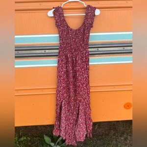 Red Floral Boho Dress